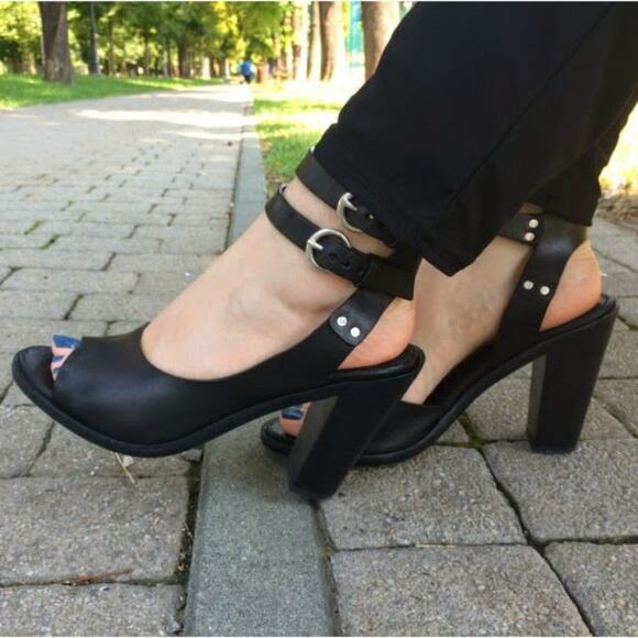 RAG & BONE Tulsa Black Peep Toe Strap Sandals 40 - Picture 8 of 8